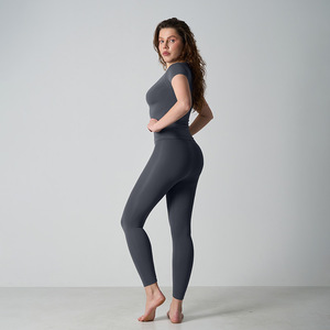Summer <b>Women's</b> Yoga Set Quick-drying Slimming Sports Gym Set Antibacterial High-elasticity Yoga Clothing - Product Image 3