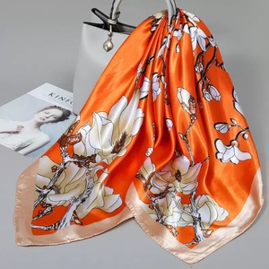 New Arrival Women's Floral Square Custom <b>Scarf</b> Fashionable Neck Shoulder Wrap for Women Contrast Colors Jacquard Shawl - Product Image 3