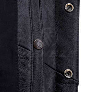 Chaleco de cuero de primera calidad, informal, elegante, moderno, con botones, para hombre, hecho en Pakistán. - Product Image 5