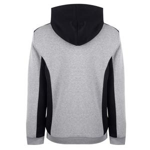 Sweat-shirt à capuche pour homme gris et noir avec empiècements, en polaire décontracté avec poches zippées, coupe classique, idéal pour l'automne - Product Image 5