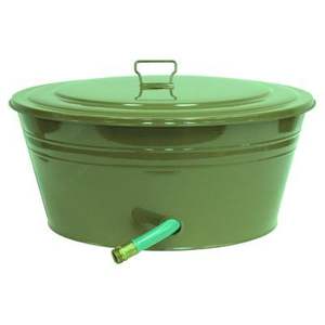 Support de tuyau d'arrosage en cuivre martelé à la main avec couvercle et poignée décorative en forme de feuille, organiseur de tuyau d'eau extérieur - Product Image 5