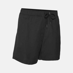 Men Black <b>Board</b> Shorts Solid Color Drawstring Waist Quick Dry Casual Swimwear Short Pants Mid Rise Woven Polyester Fabric - Product Image 3