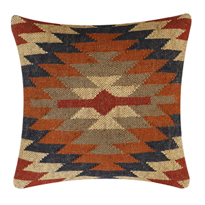 Housse de coussin géométrique vintage en kilim, tissée à la main en laine et jute, taie d'oreiller carrée décorative pour la maison et l'hôtel - Product Image 5