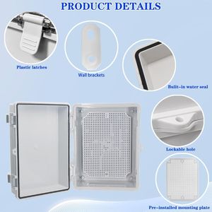 กล่องไฟฟ้ากลางแจ้งพลาสติก ABS กันน้ำ IP67 พร้อมช่องต่อสายเคเบิลสำหรับติดตั้งเราเตอร์ สวิตช์ และโครงการต่างๆ - Product Image 3