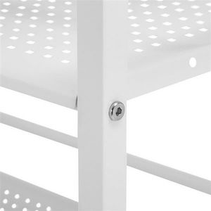 Carrello Portaoggetti in Metallo Bianco Avorio Widen, 3 Ripiani Multifunzionali Staccabili e Pieghevoli per Cucina, Bagno, Soggiorno, Conservazione di Spezie e Alimenti - Product Image 5