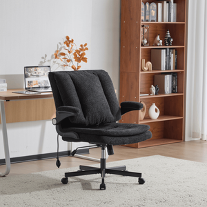 Criss Cross Legged <b>Office</b> <b>Chair</b> with Dynamic Airbag Lumbar Support Flip up Back and Flip Arm Wide Seat Desk <b>Chair</b> - Product Image 2