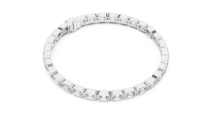 18K Yellow Gold Bezel Emerald Diamond Eternity <b>Bracelet</b>, Contemporary Stacking Diamond <b>Bracelet</b> - Product Image 4