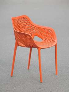 Modern PP Plastic <b>Stackable</b> Outdoor Patio <b>Garden</b> <b>Chair</b> Woven Back Armchair Lightweight Weather Resistant Living Room - Product Image 2