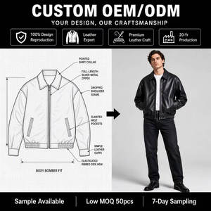 Blouson Bomber en Cuir PU Noir pour Homme, Col Rabattu, Fermeture Éclair, Coupe Classique, Couleur Unie, Style Moto Biker, Vêtement d'Automne - Product Image 3