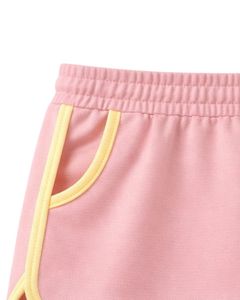 <b>Light</b> Pink Yellow Women <b>Lounge</b> Shorts Elastic Waist Drawstring Contrast Trim Soft Cotton Polyester Casual Summer Comfy Shorts - Product Image 6