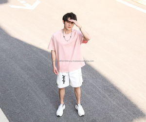 Style de mode 200 grammes de tissu tricoté à col rond 100% coton T-shirt décontracté pour hommes - Product Image 4