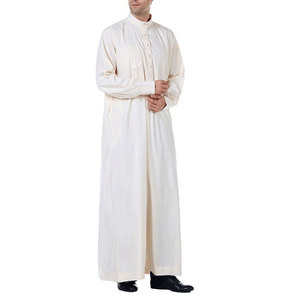 Jubba Thobe Árabe Personalizada con Logotipo para Hombre, Túnica de Manga Larga con Bolsillos, Vestido Musulmán de Arabia Saudita con Toque de Lujo en Poliéster - Product Image 2