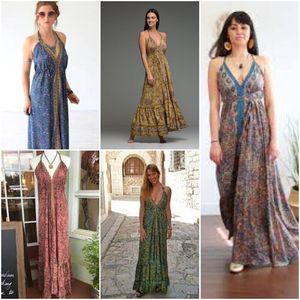 Vestido de Seda Estilo Boho Hippie – Elegante Vestido Maxi Estampado con Corte Holgado y Diseño Fluido para Mujer - Product Image 5