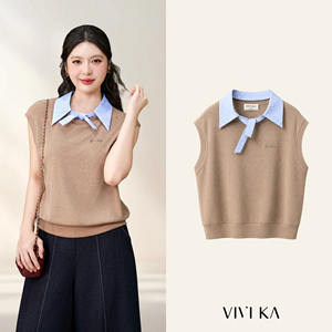 เสื้อเบลาส์ไหมพรมสีเบจสำหรับผู้หญิง ODM OEM แบบลำลอง คอเสื้อตัดต่อแบบถอดได้ แขนสั้น ระบายอากาศได้ดี ทรงหลวม ใส่ได้ทั้งฤดูใบไม้ร่วงและฤดูหนาว รับผลิตตามแบบ - Product Image 1