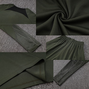 Conjunto Deportivo Personalizado para Hombre, Manga Larga, Cierre de Cremallera, Color Verde Militar, para Entrenamiento de Fútbol - Product Image 6