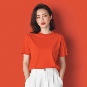 T-shirt décontracté à épaules tombantes pour femme, personnalisé, 100 % coton, poids lourd - Product Image 2