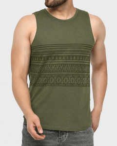 Camiseta sin Mangas con Estampado Geométrico para Hombre, Cuello Redondo, Transpirable, Ecológica, Antiencogimiento, Ropa Casual - Product Image 5