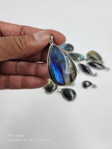 Collier pendentif en labradorite, pierre précieuse naturelle, best-seller, bijou fantaisie pour cadeau, pendentifs fins sertis, breloque, provenant d'un fournisseur en gros - Product Image 6