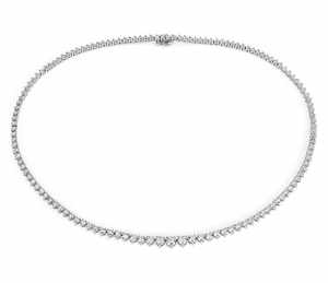 Collar de tenis de oro de 14K con diamantes cultivados en laboratorio de tres puntas y corte redondo, venta al por mayor y al por menor OEM, fabricante internacional de joyería - Product Image 2