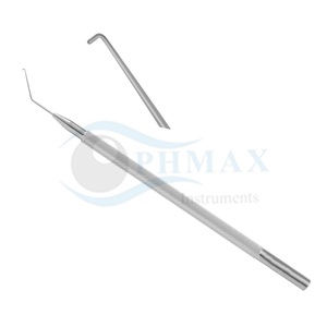 Gancho para lentes oftálmicas Sinskey II de alta calidad, gancho angulado para manipulación de lentes, punta roma angulada de 0,2 mm de diámetro, acero inoxidable - Product Image 1