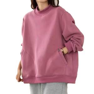 Vente en gros – Fabrication de pulls à col roulé oversize pour femmes, décontractés, 100 % coton, confortables, amples, avec logo personnalisé - Product Image 2
