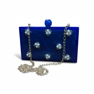 Square Beading Embellished Resin Clutch with Chain Strap and Magnetic Closure-Fashion Classic Design for Wedding Party - Product Image 2