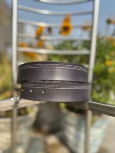 Ceinture pour homme en cuir véritable faite à la main, style formel, avec détails brodés, boucle en fer western, largeur 3,5 cm, 120 cm - Product Image 2