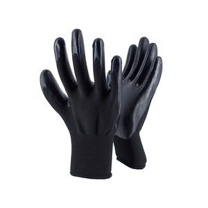 Gants de sécurité épais antistatiques, absorbants l'humidité, usage général, bleu et blanc, enduits de nitrile, poignet tricoté lisse antidérapant, 10 mil - Product Image 2