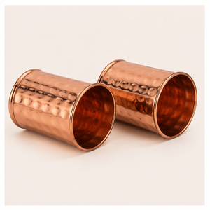 Pure <b>Copper</b> Hammered Tumbler Set Ayurvedic Drinking Glass for Wellness & Immunity Handcrafted Artisanal <b>Copper</b> Water <b>Cup</b> - Product Image 2