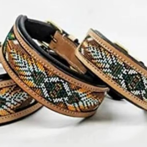 Cinturones de Cuero Genuino Hechos a Mano de Primera Calidad con Hebilla Clásica y Adornos Geométricos, Ecológicos, Duraderos, Estilo Vaquero Occidental - Product Image 1