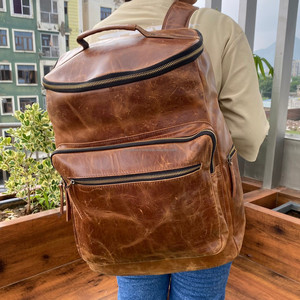 2024 High Quality Full Grain Genuine Leather Women <b>Backpack</b> Fashion Anti-theft Ladies Large Capacity <b>Backpacks</b> for Men & Women - Product Image 3