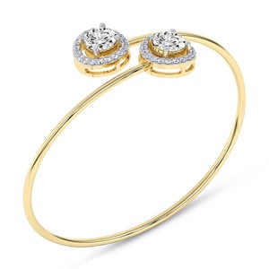 Brazalete Celina Halo Flexi de Oro Rosa de 14 Quilates con Diamantes de Laboratorio (1 Ct.) Tw. Pulseras y Brazaletes de Diamantes Elegantes y de Lujo, Joyería al por Mayor - Product Image 6