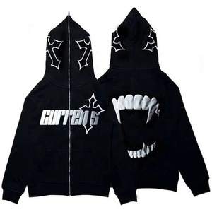 Vente en gros de sweats à capuche zippés intégraux imperméables en polaire de haute qualité pour hommes, brodés, style streetwear, taille standard pour hommes - Product Image 3