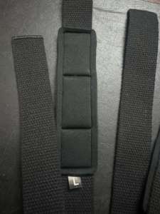 Sangles de musculation noires en néoprène rembourré avec coton pour la musculation, le powerlifting et l'haltérophilie - Product Image 3