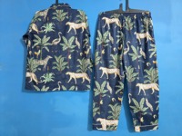 Conjunto de Pijama de Top Corto y Pantalones con Estampado Animal Negro, 100% Algodón Orgánico, Transpirable, Ultra Suave, Sexy y Casual para Mujer, para Todas las Temporadas