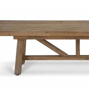 Table à manger au design minimaliste avec plateau carré en bois et structure en teck pour ensemble de jardin - Product Image 6