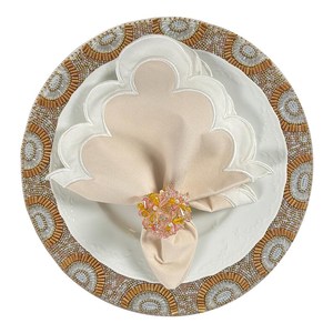 แผ่นรองจานหรูหราทำมือประดับลูกปัดลายดอกไม้รักษ์โลก 'ซันบลัช' - Product Image 2