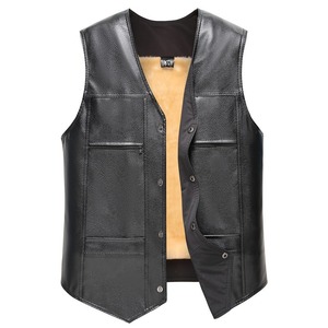 Gilet en cuir de moto brodé rétro vintage grande taille pour hommes, coupe-vent, gilet sans manches pour motard, veste Streetwear chevalier - Product Image 4