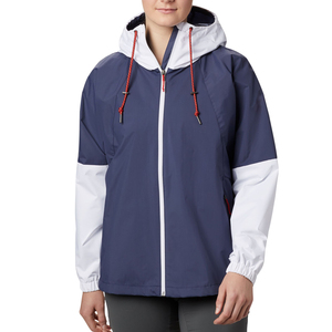 Bulk <b>Women</b> Hooded Workout Long <b>Jacket</b> Color Blocked Windproof Waterproof <b>Lightweight</b> Full Sleeve Outdoor Sportswear Embroidery - Product Image 1