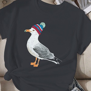 Camiseta cómoda de gaviota con gorro vibrante para mujer - Product Image 3