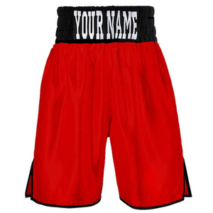 Custom Unisex Boxing Shorts Black Red Waistband Heat Transfer Printing Quick Dry Breathable Spandex/Nylon <b>Martial</b> <b>Arts</b> <b>Wear</b> - Product Image 5