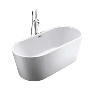 1.5m Bathroom Bath Tub Luxury Lightweight Whirlpool Acrylic Freestanding Bathtub white color bathtub for hotel home using