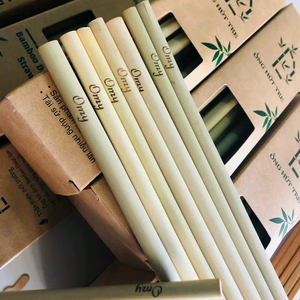 Bamboo <b>Straws</b> Gift Set <b>Reusable</b> Biodegradable Natural Drinking <b>Straws</b> with Sisal Brush Sustainable Party Favors - Product Image 1