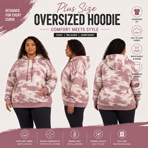 Sweat-shirts à capuche imprimés par sublimation, grandes tailles, vêtements décontractés pour femmes, sweat-shirt à capuche en molleton français, sweat-shirt à capuche oversize pour femmes - Product Image 5