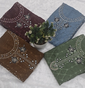 Traje pakistaní de alta calidad con bordado de lentejuelas y trabajo de cristal Khatli, traje Salwar para boda - Product Image 6