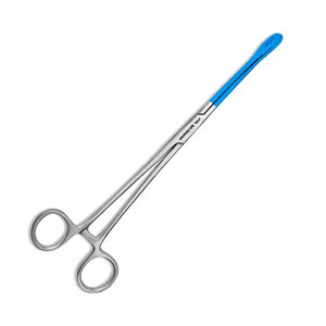 Pinzas de Esponja Recubiertas de Azul de 9.5 Pulgadas, Rectas, Electroquirúrgicas, para Ginecología, Instrumento Quirúrgico de Acero Inoxidable Alemán Antiadherente - Product Image 3