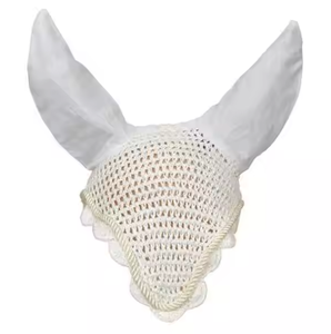 Voile anti-mouches pour cheval de haute qualité, design personnalisé, couleur blanche, bonnet d'oreille, produit d'équitation disponible dans tous les designs - Product Image 6