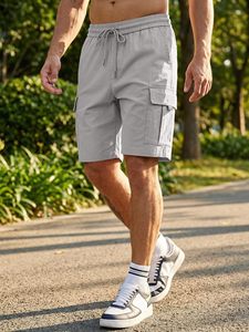 Shorts d'entraînement pour hommes, 100% coton, tissu respirant et léger avec logo avant, pour les activités sportives et de gym - Product Image 5