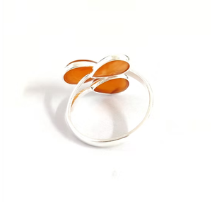 Classic Three Carnelian Gemstone <b>925</b> <b>Silver</b> <b>Ring</b> - Smooth Fit Band Jewelry For Daily & Any Occasion Wear - Product Image 4