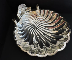 Plateau en métal plaqué argent en forme de coquillage avec poignée en forme de poisson, figurine de poisson, bougeoir, bol, décoration de luxe pour la maison, direct usine - Product Image 5